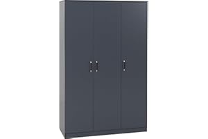 Seconique Dakota 3 Door Wardrobe in Dark Grey