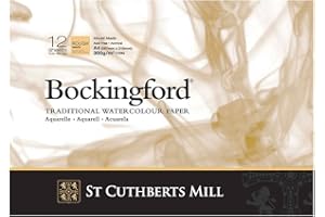 SAUNDERS WATER FORD SERIES Bockingford, Bloc Encolado, A4, Grano Grueso, 300g, 12 Hojas, Papel de Acuarela, Blanco