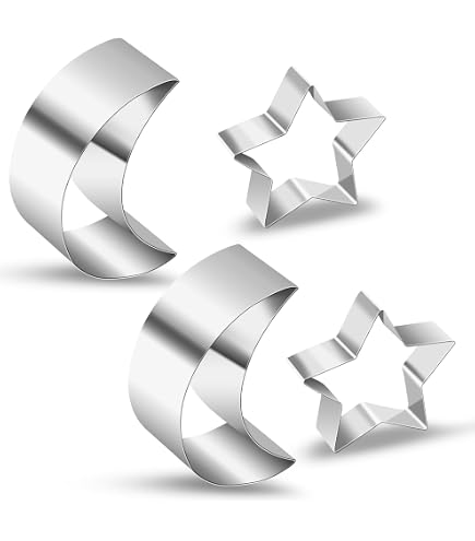 2-teiliges Ausstechformen-Set Stern & Mond – Aus Edelstahl, 7,6 X 6,6 Cm, Für Kekse & Fondant