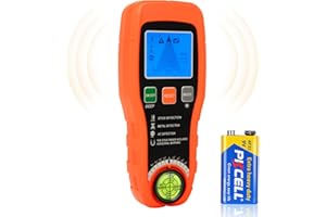 AQUOTA 7-in-1 Stud Finder Wall Scanner | Digital Wire & Metal Detector with LCD Display | Live AC Wire Detection, Wood Joist, Pipe, Nail & Bubble Level | Wall Sensor for DIY, Electricians, Home Renovation