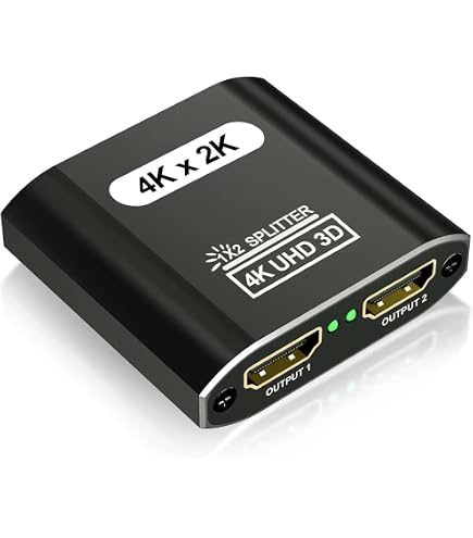 Splitter HDMI KiWiBiRD 1 Entrée 2 Sorties - 4K@60Hz, Duplication Écran Pour PC, PS5, TV Box