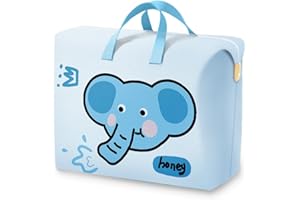 GGUFAY Babytasche Aufbewahrungstasche für Kindergartendecken, Niedlicher Elefanten-Cartoon, Großvolumiger Kinder - Kleidersack, Handgefertigtes Tragen, EIN Muss für den Kindergartenstart