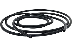 iMeistek Tuyau flexible en silicone, diamètre intérieur 6 mm, diamètre extérieur 8 mm, tuyau en silicone noir de 3 m pour pompes et tuyaux d'air