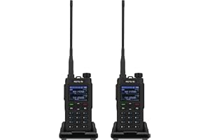 Retevis C62 UHF/VHF-Handhållen Radio med Hörsnäcka, Laddningsbara Skinka Radio för Vuxna, Högeffekts 2-Vägsradio Lång Räckvidd, 2000mAh, Typ-C, för Restauranger, Hotell, Stormarknader (2 pack)