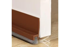 Cotensta 100cm Marron Joint de Porte, Joint Brosse Isolation Phonique Porte, Auto-adhésif et Peut être Coupé à la Taille, Boudin de Porte, Calfeutrer Bas de Porte, (Brown)