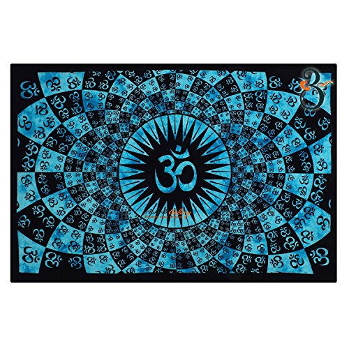 Tapisserie Single türkis Full OM Wandteppichen Art Decor Mandala Hippie Wohnheim 213,4 x 139,7 cm aakriti Galerie - 2