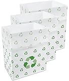 Clean Cubes 3-Pack Disposable Trash Cans and Recycling Bins, Recycle Pattern