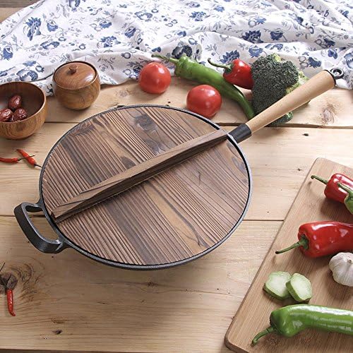 Madaye Pan cast iron flat wok uncoated pig iron pan thickening non-stick pan Size: 31cm