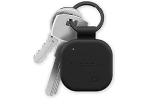 SATECHI FindAll Buscador de Llaves con Apple Find My, Carga Inalámbrica, Alerta de Olvido con Sonido Potente, Llavero GPS Localizador de Llaves para Series iPhone 17 16 15, iPad, Mac y más – Negro