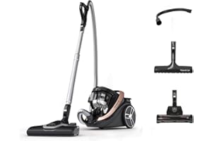 Rowenta Aspirateur sans Sac Silence Force Cyclonic Effitech RO7954EA, Veuillez Vous référer à la Feuille de Construction du Produit, Noir/Or Rose, 500 W, 2.5 liters, 59 décibeles