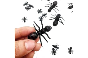 PIPICAT Halloween Fourmis Noir Plastique Réalistes, 50 Pièces Farce Fausses Fourmis Jouets De Blague Préférés Ont L'air Réel Insectes Effrayants Insectes en Plastique, pour Halloween Party Prank Pranks