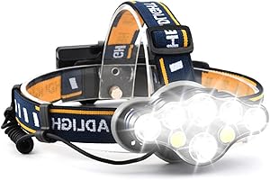 Coyonce Torcia Frontale, Versione Aggiornata 2024, 18000 Lumen con 8 Modalità di Illuminazione, Lampada Impermeabile IPX5, Lampe Frontale Regolabile e Ricaricabile Adatta per la Corsa, Giallo