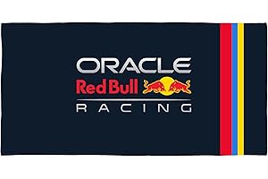 ‎CHARACTER WORLD Character World Oracle Red Bull Racing Offizielles Handtuch, superweiches Gefühl, Formel 1-Design, perfekt für Zuhause, Bad, Strand und Schwimmbad, Einheitsgröße, 75 x 150 cm, 100% Baumwolle
