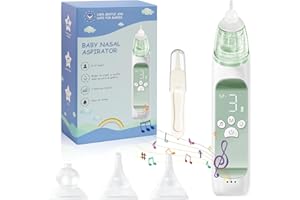 MODERN INNOVATIONS Nasensauger Baby | Nasensekretsauger Baby | Nasensauger Baby Elektrisch Mit 3 SaugstäRken, 3 GrößEn Silikon Tipps Und Licht Beruhigender, Musikfunktion