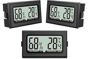 Pixelure Termómetro higrómetro medidor de humedad Mini Digital Temperatura Termómetro de habitación para interiores invernaderos jardines