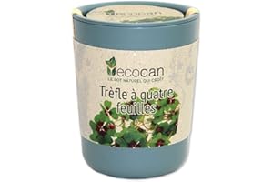 Feel Green Ecocan, Trèfle À Quatre Feuilles, Idée Cadeau (100% Biodégradable), Grow-Your-Own/Kit Prêt-à-Pousser, Le Pot Écologique Qui Croît 9 x 7 cm, Produit en Autriche