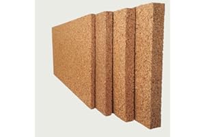 FUTURAZeta Pannelli Sughero Biondo Naturale (Spessore 3cm) Pannelli Isolanti Termici per Interni ed Esterni, Pannelli di Sughero per Pareti per Isolamento Termico ed Isolamento Acustico (10 Pannelli)