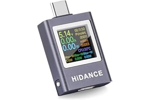 HEEMOL Probador USB C, medidor tipo C, 0~50V 0~12A PD QC, multímetro USB, medidor de potencia USB, medidor de corriente, voltaje