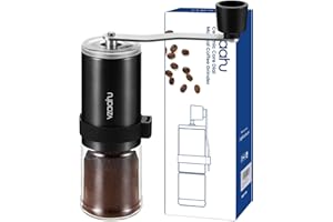 Vzaahu Manual Coffee Grinder,Adjustable Coarseness,Ceramic Conical Burr,Portable Mill for Home Office Travelling