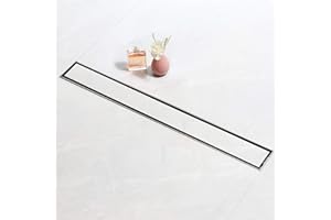 SaniteModar Canaleta de Ducha 60cm, Sumidero Ducha con Sifón y Filtro, Desague Ducha, Panel 2 en 1