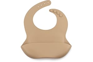 J. BØRN J.Børn Silicone Baby Feeding Bibs | Hand-Painted Designs On Silicone Bib | Waterproof Baby Bibs | Easy To Clean Baby Weaning Bib | 4 Adjustable Sizes with Deep Front Pockets