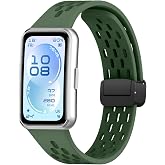 Rongep [Air Loop] Huawei Band 11/11 Pro ile Uyumlu Kordon Delikli Tasarım Manyetik Tokalı Huawei Band 11 Kordon Terletmeyen Y