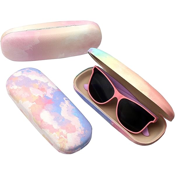 2 Custodie Rigide Per Occhiali In Pelle PU Con Panno Pulizia - Design Glitterato Per Donne E Bambini - Foto 5