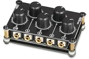 NOBSOUND Little Bear MC5 Mini przenośny 4-kanałowy mikser liniowy, nagrywanie na żywo w studio, pasywny stereo mikser audio, nagrywanie w niskiej emisji hałasu (nie wymaga zasilania prądu)