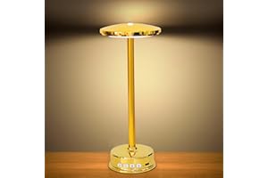 LOTTBUTY LED Tischlampe Kabellos Dimmbar,Akku Tischleuchte Aufladbar,Nachttischlampe mit 3 Farbtemperatur,3 Helligkeit, Kerzenlicht+RGB,für Outdoor,Esstisch Schreibtisch,Nachttisch,Bar(gold)