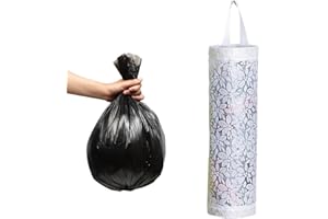 EODKSE Porta Sacchetti Plastica da Appendere con Delicati Fiori Tridimensionali per Cucina Organizzata - Bianco (1 Pezzo)