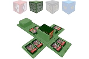 ALOUWEEKUKY Funda de Juego - Compatible con hasta 16 Juegos de Organizador de Tarjeta de Juego Contenedor de Viaje (Hojas Verdes)