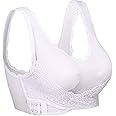 iClosam Reggiseno Senza Ferretto, Reggiseno Bra Pizzo Fibbia Laterale Anteriore con Imbottito Rimovibili per Sport Yoga Quoti