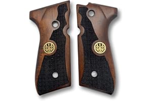 Zib Grips Handgefertigte Holzgriffe für für Beretta 92FS, 92, 92F, 92A1, 92FS INOX, 92G, 92D, 96, 96D, 96A1, M9, M9A1 und Girsan Regard MC-Griffe, Cachas para 9 mm für Beretta 92FS (Zib | Metall-Logo)