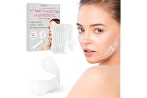 TUKNON Face Lift Tape,Lifting Facial Parche,60 Piezas Invisible Lift Adhesivo Facial,V Face Lifting,Face Lift Stickers,Cinta de Estiramiento Facial,Cinta Adhesiva Facial,Lift Adhesivo Facial Lifting Cuello