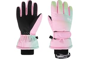 JUPSK Guantes de Invierno para Niños, Guantes de Esquí Impermeable Térmicos Manopla Mitones Ski Gloves 3M Thinsulate para Niños y Niñas 8-12 Años
