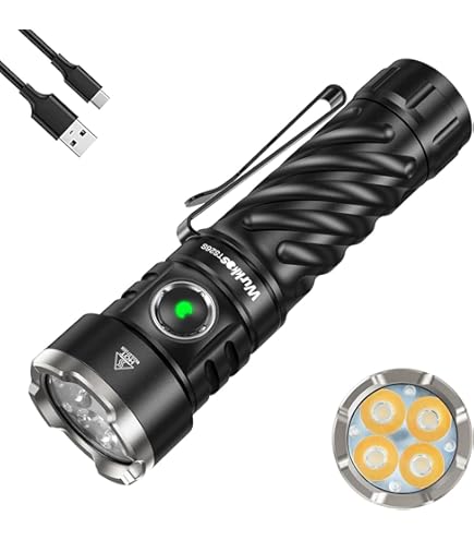 Wurkkos TS30S PRO Lampe torche LED super lumineuse rechargeable 6000 lumens SBT90.2 LED, lampe torche tactique avec Anduril 2.0 UI, étanchéité IP68, portée de 1086 m pour camping, randonnée, urgence