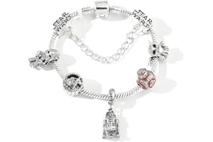 Star Wars Braccialetto con Ciondoli-Tomicy 1 Pezzi Baby Yoda Bracciale da Donna con Ciondolo Bracciale Charms Regalo per Compleanno 19CM