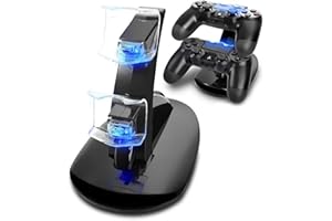 BARAC Cargador para Mando PS4, estación de Carga con Mando PS 4 Carga rápida con indicador LED, estación Mando Sony PlayStation 4/PS4/Pro/slim