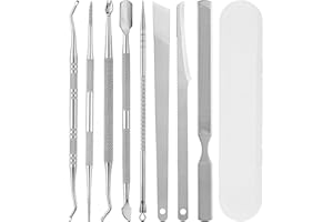 EUZUXU Set di 8 Lime e Sollevatori per Unghie Incarnite, in Acciaio Inossidabile, kit per la Rimozione Delle Unghie dei Piedi Incarnite, Doppia Faccia Attrezzi Set Per Pedicure per Bisturi Pedicure