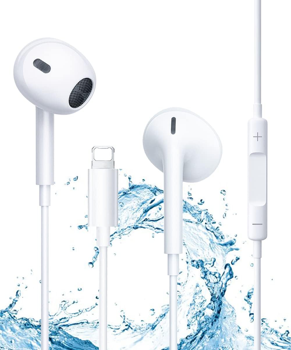 XIANGBIN Auriculares para iPhone,Cascos Cable con Aislamiento de Ruido Soporte Control de Volumen de Llamadas,Compatible con iPhone 11/12/13/14/X/XS/XR/8/7 Plus,Soporta Todo el Sistema iOS