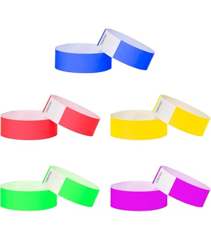 Produktbild von CINTAPUNTO - Einlassbändchen Papier - Eintrittsbänder 1000 Stück - Einlassbänder - Festival Armbänder - Party Bändchen Einlass Eintritt - Eintrittsbändchen - Bänder Club - Wristband - Neon Orange