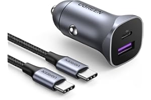 UGREEN Chargeur Voiture USB C 30W PD QC 3.0 PPS avec Câble Chargeur Allume Cigare 12V Compatible avec iPhone 17 Pro Max Air 16 15 14 13 Galaxy S25 Ultra Plus S24 A15 A05s Pixel 10 9 8 7 iPad Pro Air