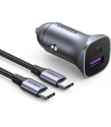 Chargeur Allume-cigare 5 En 1 ONGNIUU 120W Avec Câble USB-C Rétractable 65 Cm Et Voltmètre LED - Charge Rapide Pour IPhone, Android, Voiture 12V/24V