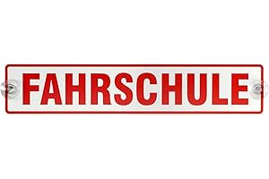KAUFDEINSCHILD Schild, Autoschild Fahrschule mit Saugnapf, 1,5mm wetterfestes Material 400 x 80 mm