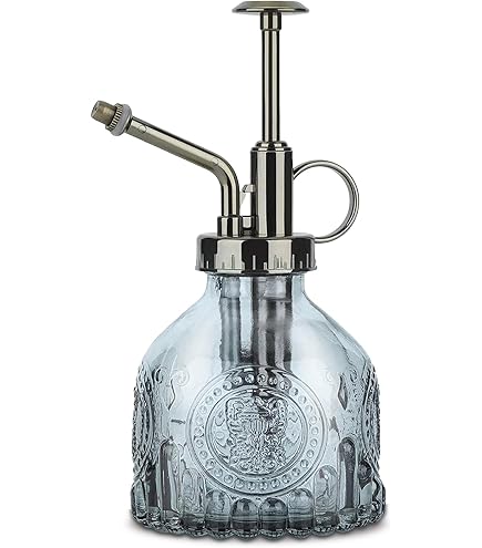 Hemoton Annaffiatoio In Vetro Stile Vintage – Spray Per Piante Con Pompa – Trasparente, Design Retrò Per Casa E Giardino - 4