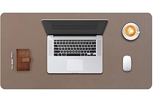 DOBAOJIA Duża podkładka, mata na biurko, osłona biurka, mata do pisania, pod laptopa/klawiaturę/mysz, skóra PU, wodoodporna, zamsz, antypoślizgowa, 80 x 40 cm (błotnista)