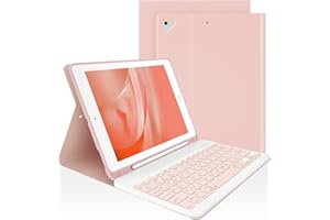 LAMA 9.7 Inch iPad Keyboard Case, Wireless Keyboard Case for 9.7" iPad Pro (2018 6th Generation, 2017 5th Generation, 2016 Pro, Air 2/1) Detachable Keyboards Cases&Pencil Holder, Pink