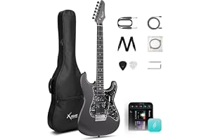 Enya XMARI Intelligent elgitarr med inbyggda DSP-effekter, 4 förinställningar, USB-C OTG-inspelning, hörlursutgång, anpassade keramiska mikrofoner, kolfiberkropp, medföljande gigbag.