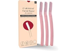 Carmesi Reusable Face Razor for Women Facial Hair- 3 Razors | Instant & Painless Hair Removal | For Eyebrows, Upper Lip, Fore