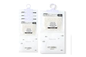 BAFUMIU Zestaw 5 szt. do szafy na ubrania – worki do osuszania powietrza, do piwnicy, sypialni i pralni, wysoce wydajne osuszanie, 140 g na worek.